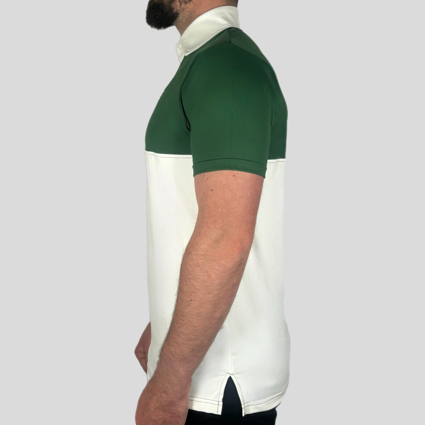 Cross Polo Shirt - White/Green/White