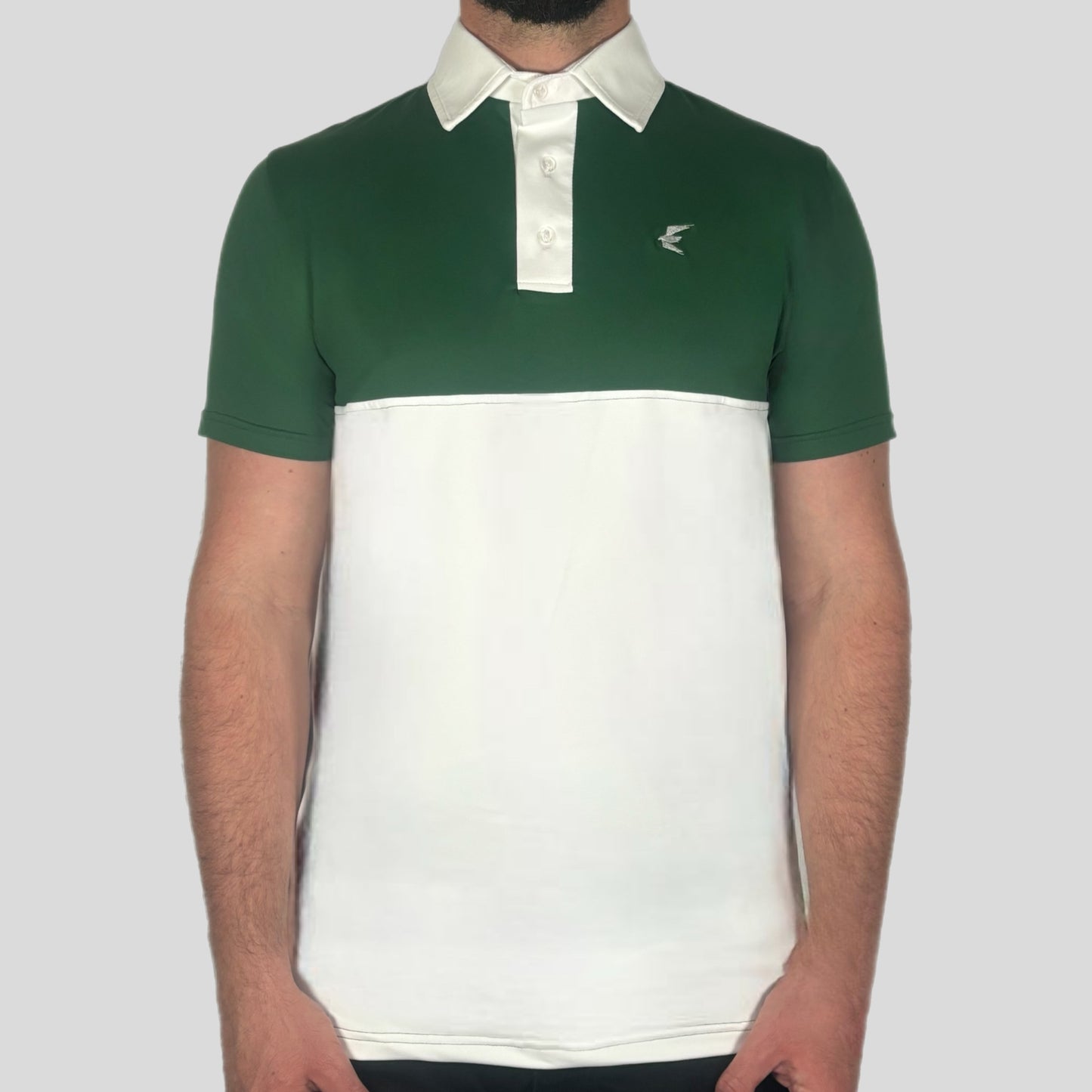 Cross Polo Shirt - White/Green/White