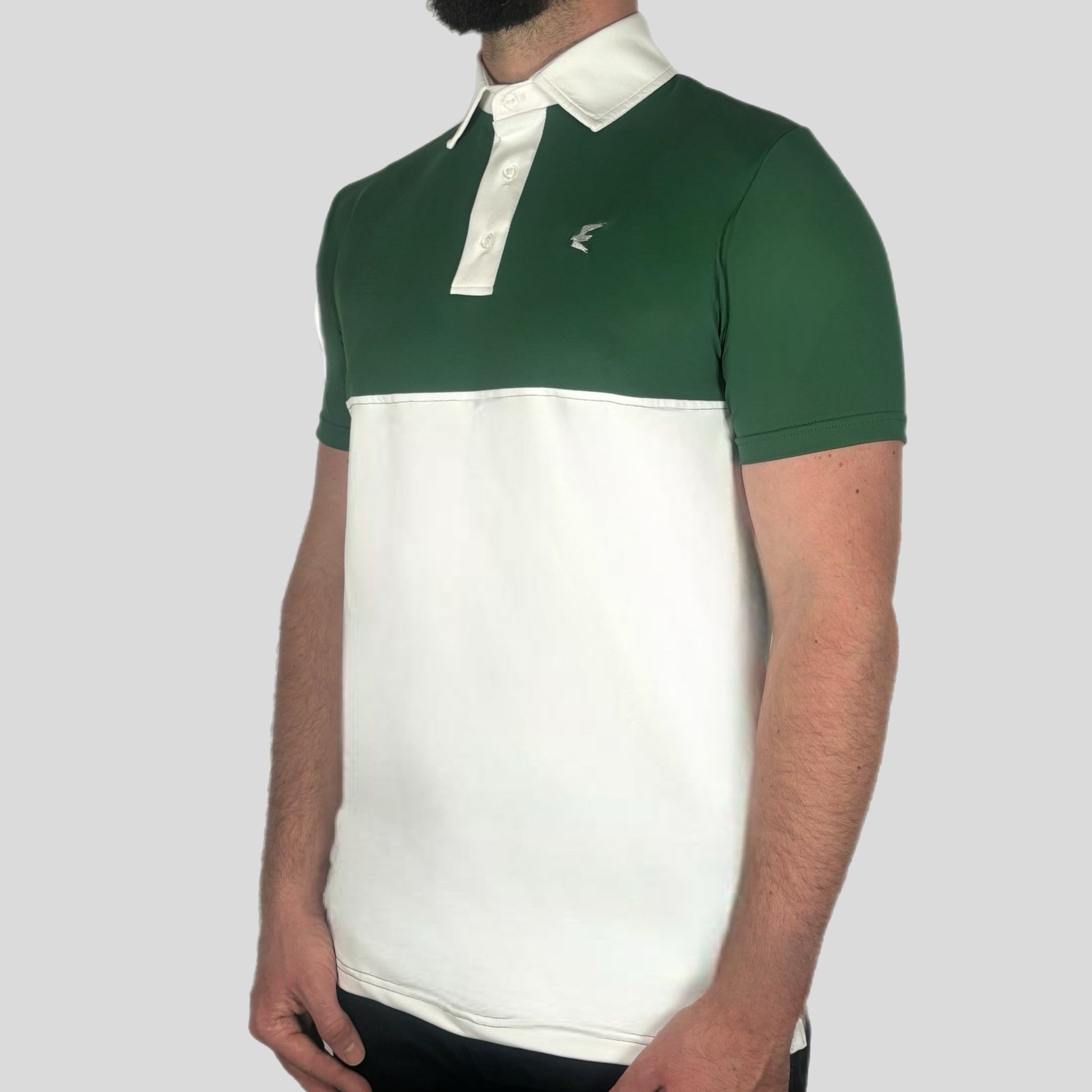 Cross Polo Shirt White/Green/White – Eagle Apparel Golf